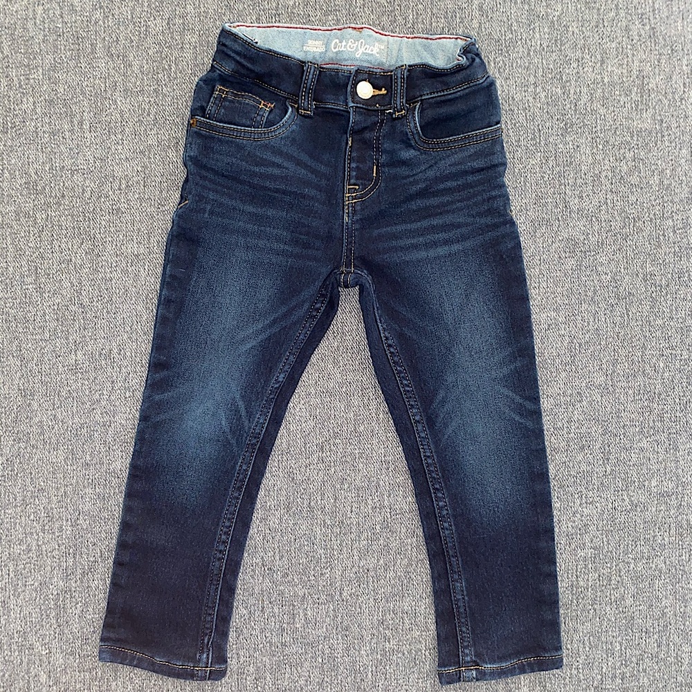 Cat & Jack dark wash skinny jeans boys 3T
